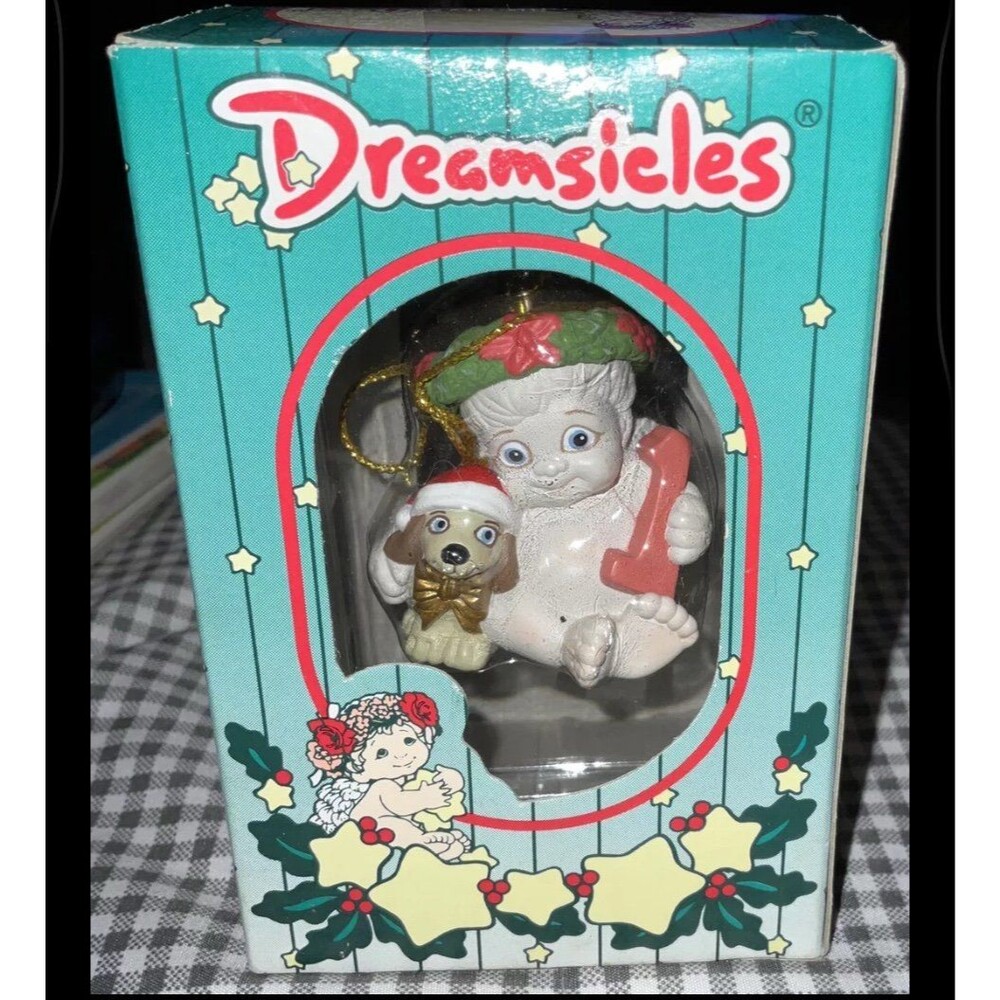 1997 Dreamsicles Cherub With Dog 1 first Christmas Ornament  New sealed